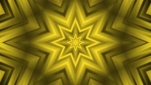 Abstract Yellow Geometric Kaleidoscope Tunnel Loop