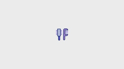 Animated Hairbrush and Comb Beauty Icon