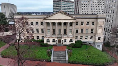 Government building on Richmond, Virginia capitol complex. Aerial of Virginia Department of Agricult