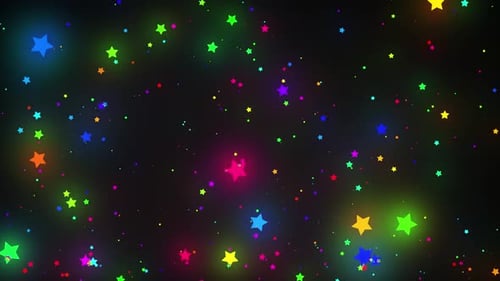 Vibrant Neon Stars Seamlessly Loopable Celebration Background