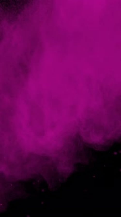 Super Slow Motion Shot of Pink Color Powder Explosion at 1000Fps Vertical View