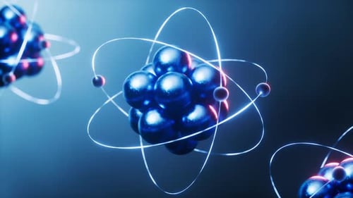 Physics atom with dark blue background