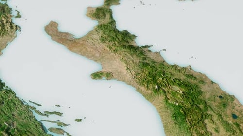 3D Animated Satellite Map of Italy Zoom Out