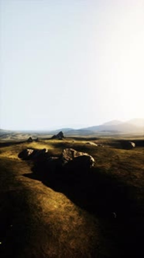 Grassy Plain With Rocks and Grass