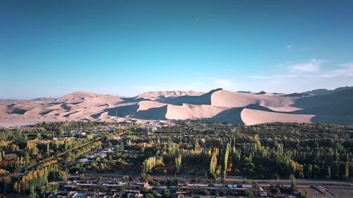 aerial view of the beautiful crescent moon spring