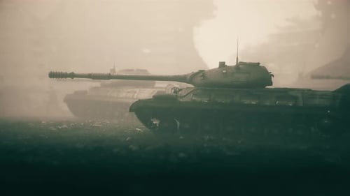 Battlefield, Operation, War tank, field full of soldiers animation scene