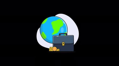 Global Business Concept Animation Video - Transparent