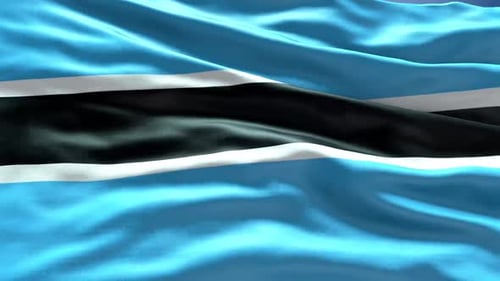 Botswana Flag Waving Realistic Animation