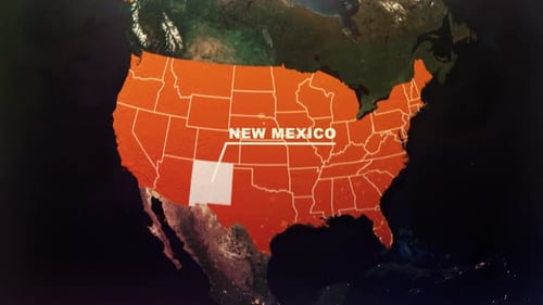New Mexico Us State Satellite Map Animation V1