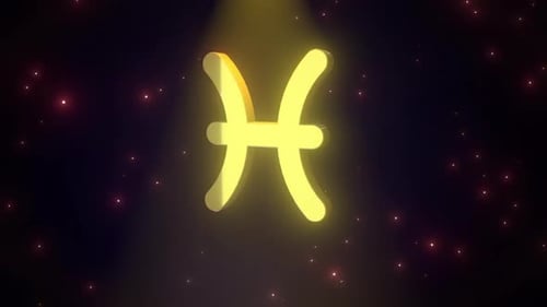 Animated pisces sign 3d icon