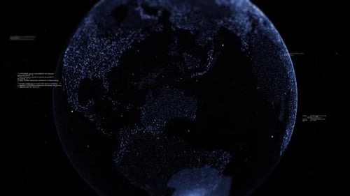 Technologic Earth Surrounded By A Network Of Graphics Effects V03