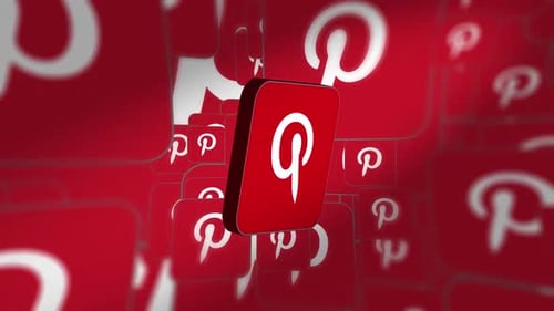 Glossy 3D Pinterest Logo Spinning Animation