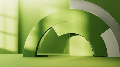 Empty room with geometry shapes