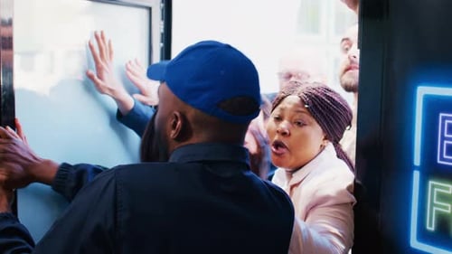 Angry Mad Customers at Outlet Store