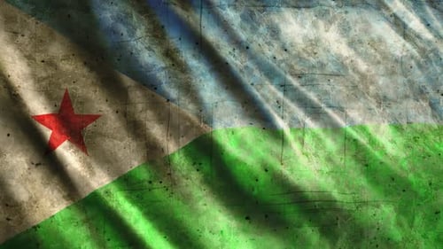 Grungy Waving Flag Animation with Moving Shadows