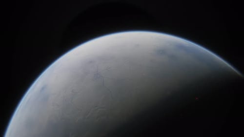 Slow Rotation of a Distant Planet in Space