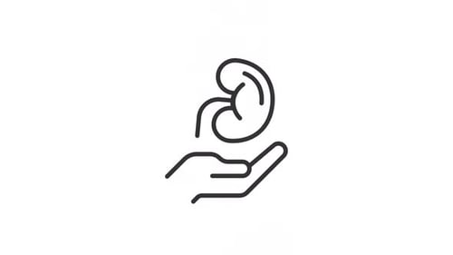 Animiertes lineares Symbol für Organspenden