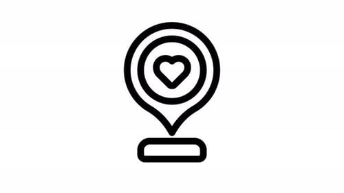 Animated Minimalist Love Location Pin Icon