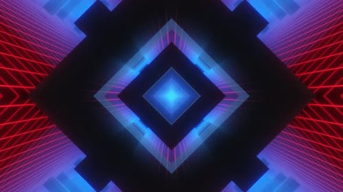 Neon Grid Tunnel 01