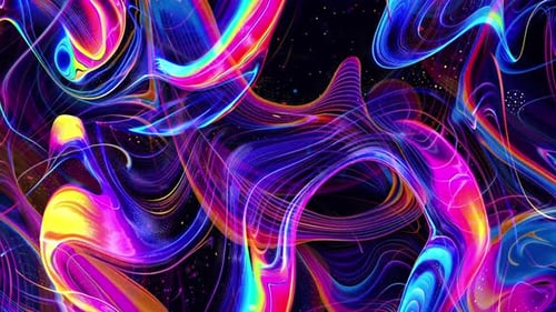 Vibrant Psychedelic Wave Fluid Art 4K Seamless Loop Background