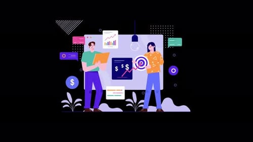 Animated Flat Design Team Collaboration Data Analysis