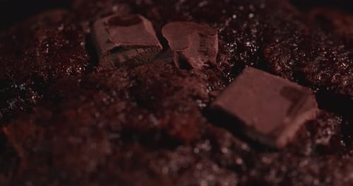 Extreme close up shot of a Chunk ship muffin