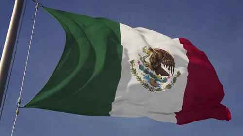 Realistic Flag Of Mexico