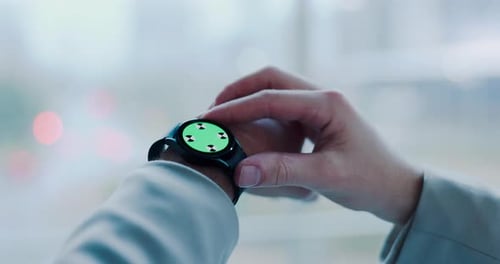 Time check, digital and hand of a person for a clock, app or reading a notification