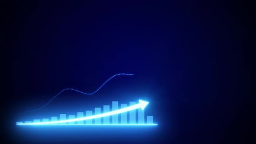 Digital Growth Bar and Line Graph Animation