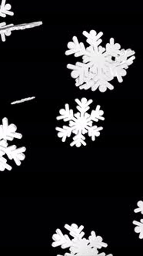 Graceful Animated 3D Snowflakes Falling for Winter Scenes