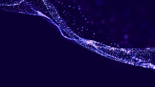 Big data visualization.The musical stream of sounds.Abstract background with interweaving of dots