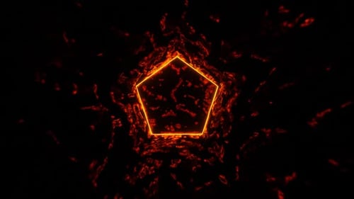 Orange Pentagon Liquid Effect Background Loop Animation In 1080Hd