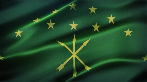 Adygea Flag Waving Seamless Loop Background Animation
