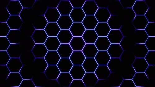 Abstract Hexagon Pattern Purple Glow Visual