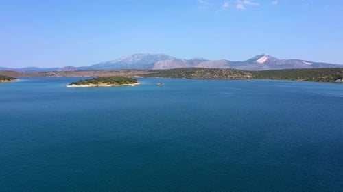 Aerial View of Boats in Scenic Bay