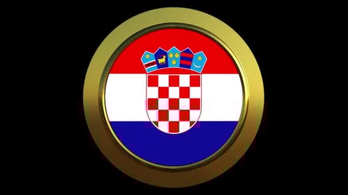 Croatia Flag Alpha Animated Loop Background