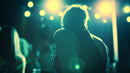 Crowd of Adults Dancing at Nightclub Concert