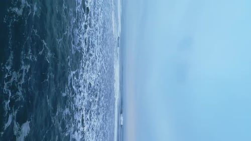 Vertical Video Icelandic Scenery Black Sand Beach