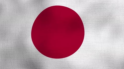 Realistic Waving Japan Flag Animation