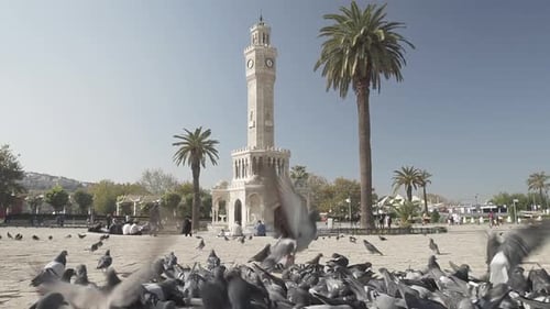 Izmir Clock Tower in the Middle of Konak Square Izmir