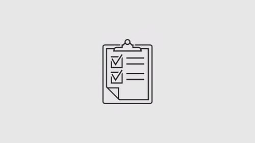 Animated Minimalist Checklist Icon with Growing Checkmarks