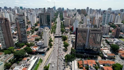 Centro da cidade de São Paulo, Brasil. Paisagem deslumbrante do parque Ibirapuera.