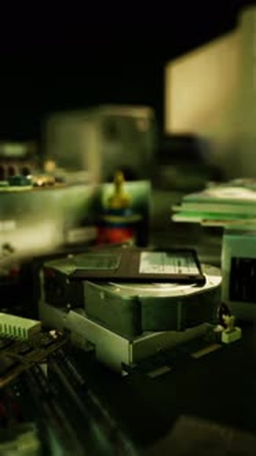 Verschwommene Aufnahme verschiedener Elektronikgeräte