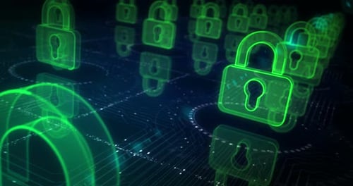 Symboles de cybersécurité et de protection informatique numérique Loop Cyber Concept