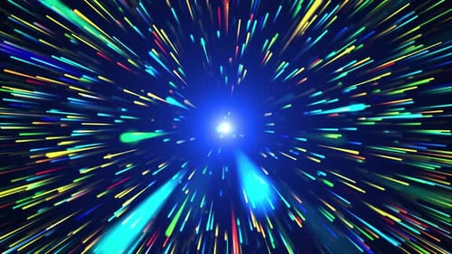 Dynamic Colorful Light Trails Warp Speed Background