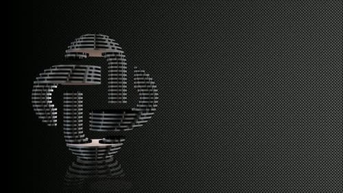 Abstract Rotating Geometric Metallic Element