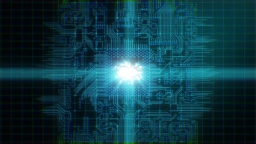 Cloud Logo On Abstract Line Digital Technology Background