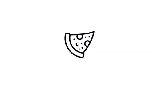 Hand-drawn Pizza Slice Rotating Animation