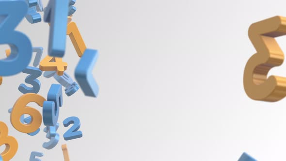 Colorful Falling 3D Numbers Abstract Background Animation, Backgrounds ...