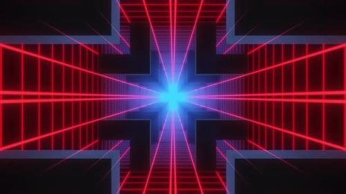 Neon Grid Tunnel 04